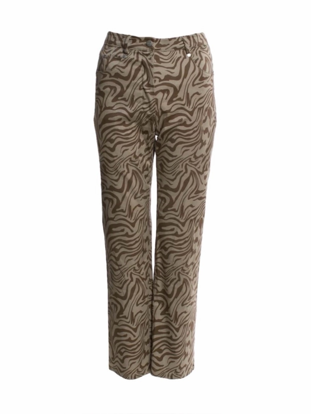 Miaou Women’s Brown Patterned Straight-Leg Jeans